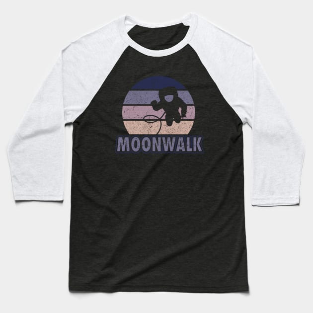 Vintage Moon walk Baseball T-Shirt by BOEC Gear